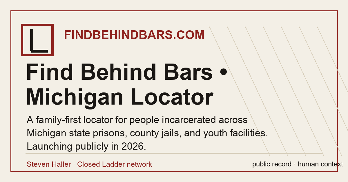 Find Behind Bars website preview